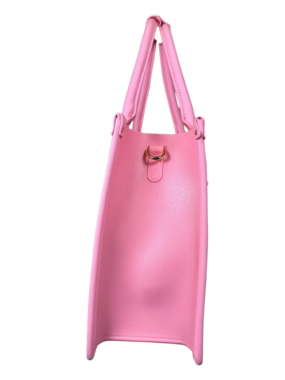 Betsey Johnson White Quilted Tote with Pink Trim and Bow Accent